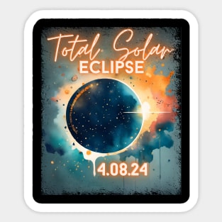 Total Solar Eclipse 2024 USA Art Science Men Women Kids Sticker